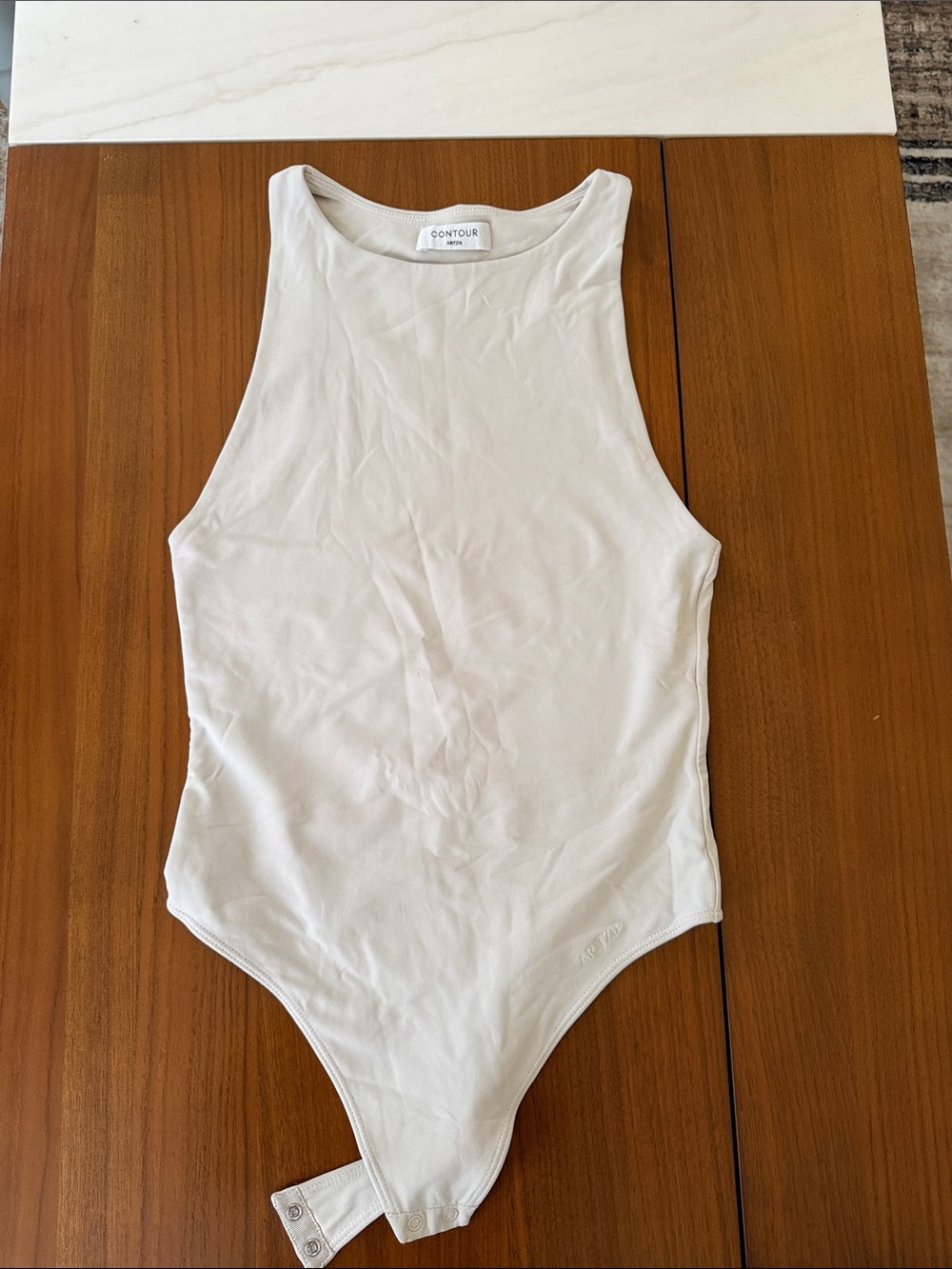 Aritzia Cream Sleeveless Ribbed Bodysuit